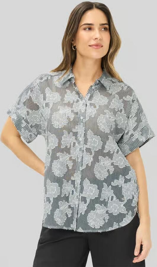 BRAX regular fit blouse met korte mouwen van puur katoen - Foto 2