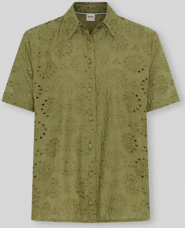 BRAX regular fit blouse van puur katoen met opengewerkte borduursels - Foto 2