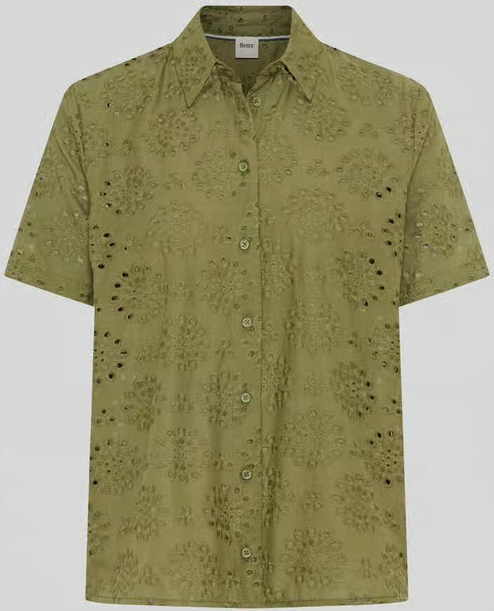 BRAX regular fit blouse van puur katoen met opengewerkte borduursels - Foto 2