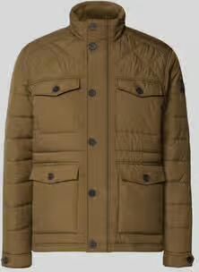 BRAX Regular fit gewatteerd jack met labelpatch