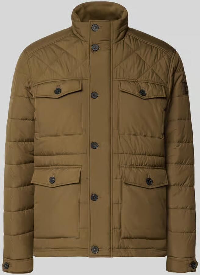 BRAX Regular fit gewatteerd jack met labelpatch