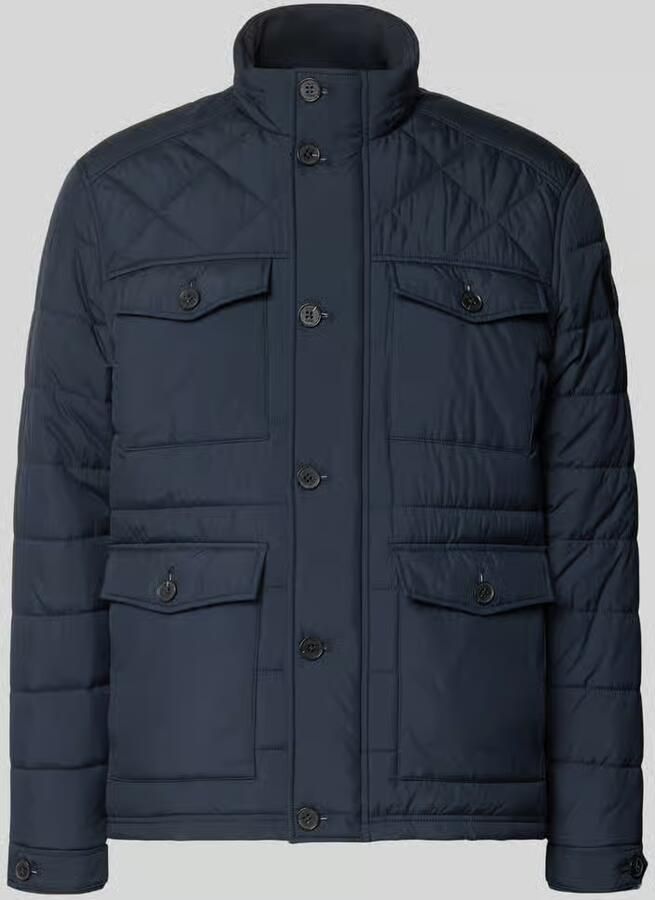 BRAX Regular fit gewatteerd jack met labelpatch