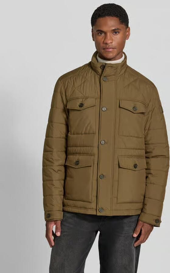 BRAX Regular fit gewatteerd jack met labelpatch - Foto 2
