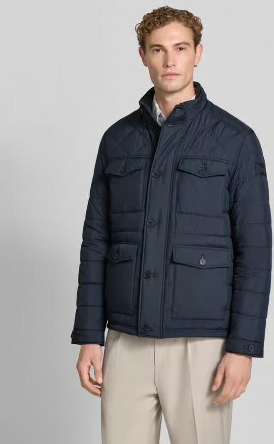 BRAX Regular fit gewatteerd jack met labelpatch - Foto 3