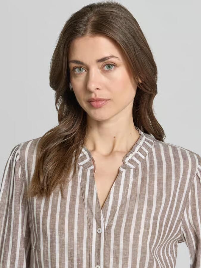 BRAX regular fit overhemdblouse van mix van linnen en viscose model 'VIOLET'