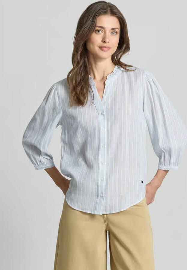 BRAX regular fit overhemdblouse van mix van linnen en viscose model 'VIOLET' - Foto 4