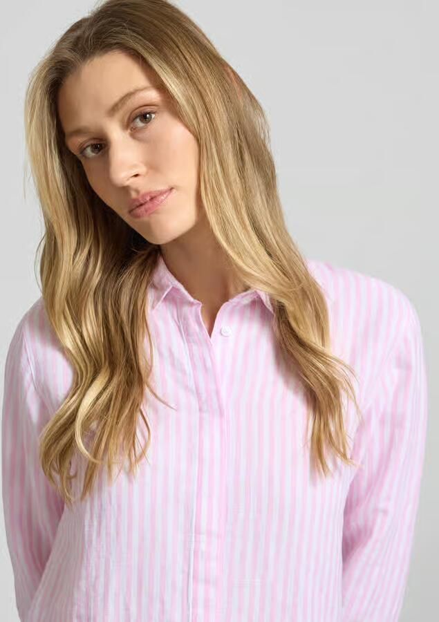 BRAX Regular fit linnen blouse met 3 4-mouwen model 'Vickie'