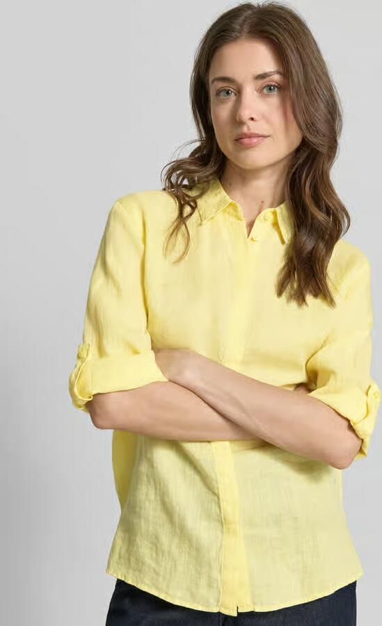 BRAX regular fit overhemdblouse van puur linnen model 'VICKY'