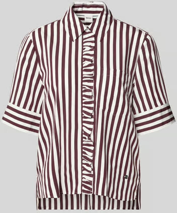 BRAX regular fit overhemdblouse van viscosemix model 'VICA FRIL'