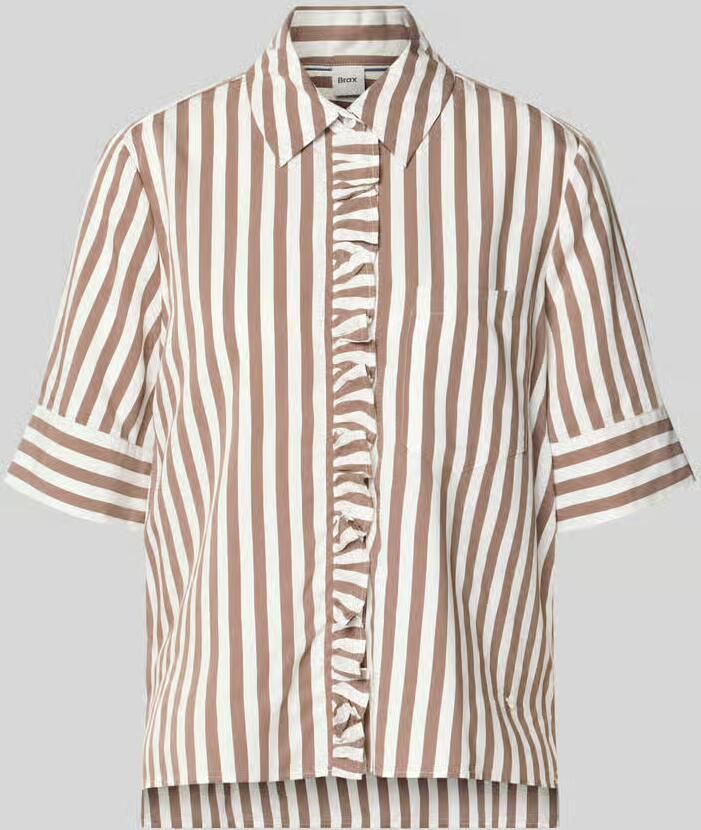 BRAX regular fit overhemdblouse van viscosemix model 'VICA FRIL'