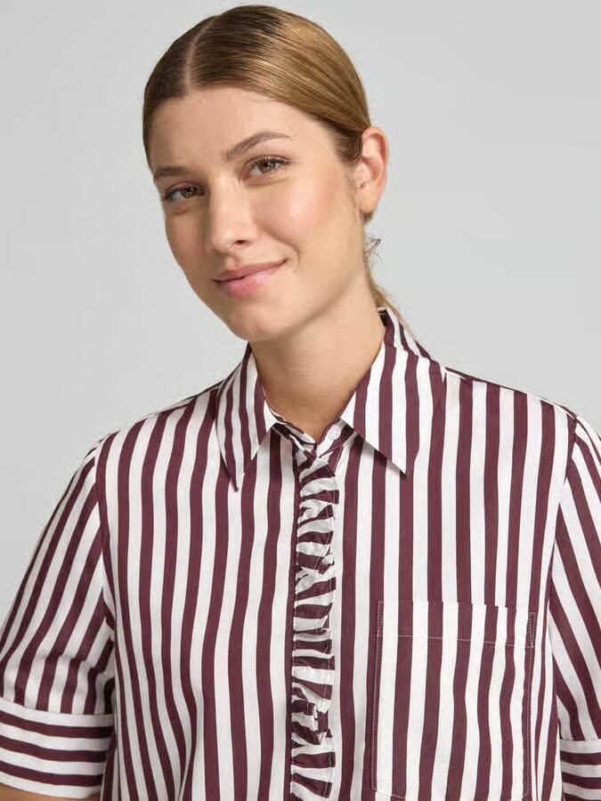 BRAX regular fit overhemdblouse van viscosemix model 'VICA FRIL'