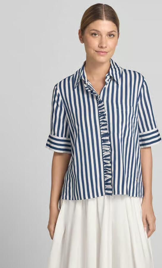 BRAX regular fit overhemdblouse van viscosemix model 'VICA FRIL' - Foto 4