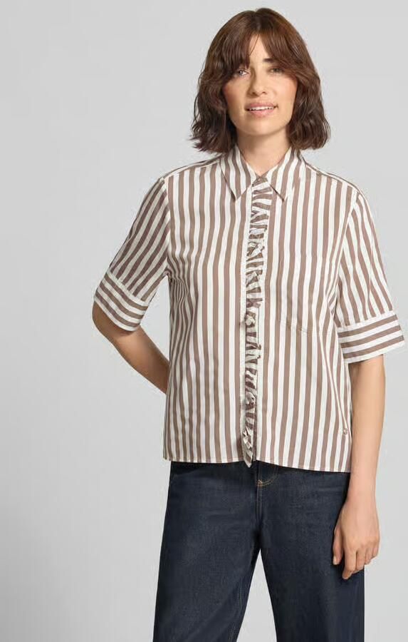 BRAX regular fit overhemdblouse van viscosemix model 'VICA FRIL' - Foto 4