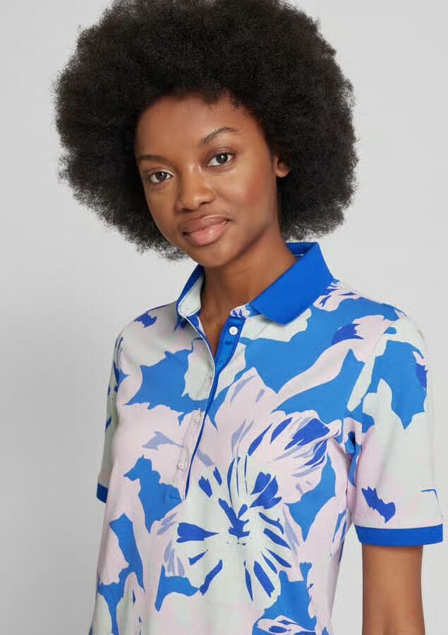 BRAX Regular fit poloshirt met bloemenprint model 'STYLE. Cila' - Foto 2