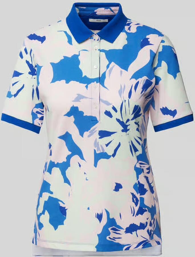 BRAX Regular fit poloshirt met bloemenprint model 'STYLE. Cila'