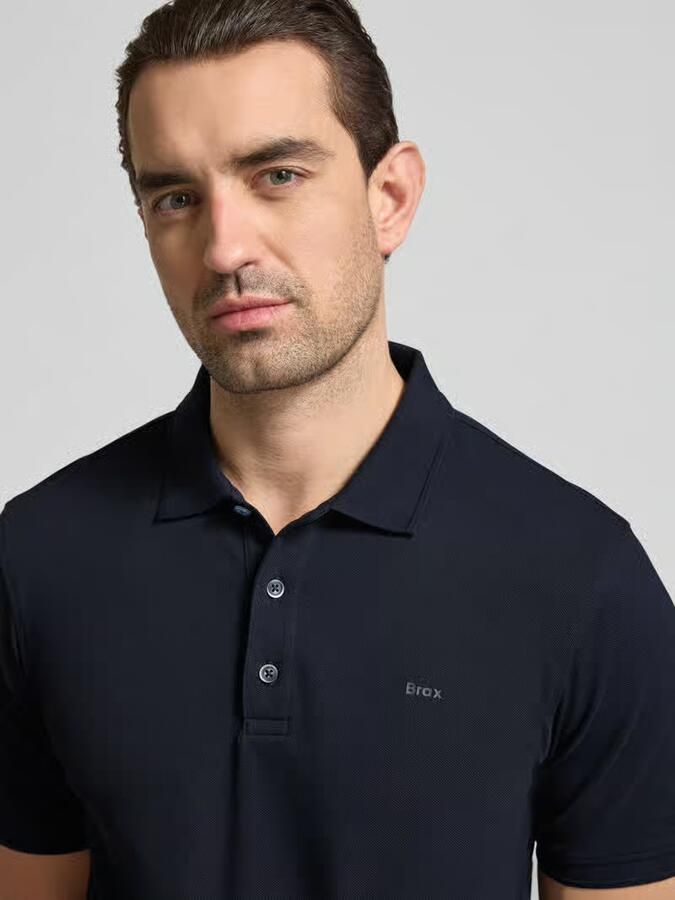 BRAX Regular fit poloshirt met labelprint model 'Pete' - Foto 2