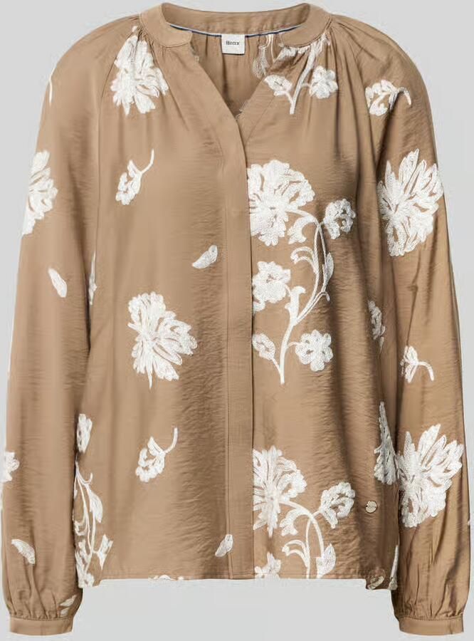 BRAX relaxed fit blouse met lange mouwen van viscosemix model 'VIVIAN'