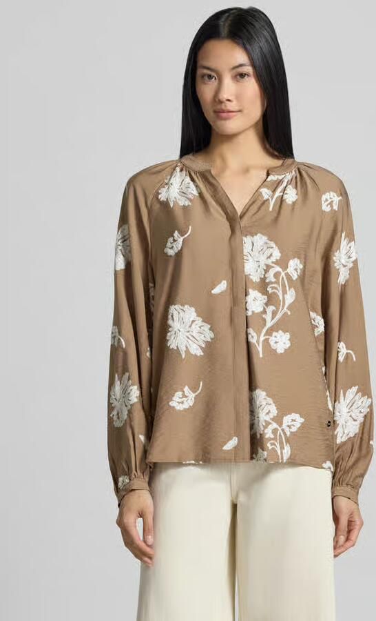 BRAX relaxed fit blouse met lange mouwen van viscosemix model 'VIVIAN' - Foto 4