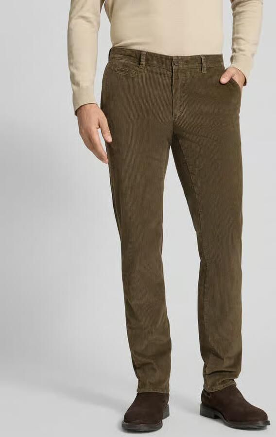 BRAX Slim fit corduroy broek met achterzakken model 'Fabio' - Foto 2