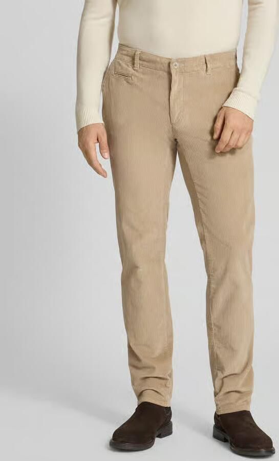 BRAX Slim fit corduroy broek met achterzakken model 'Fabio' - Foto 2