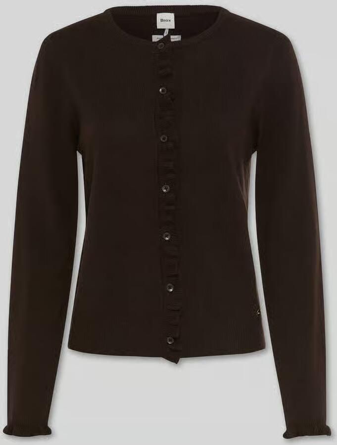 BRAX Slim fit gebreid jack van mix van scheerwol en kasjmier model 'ANN'
