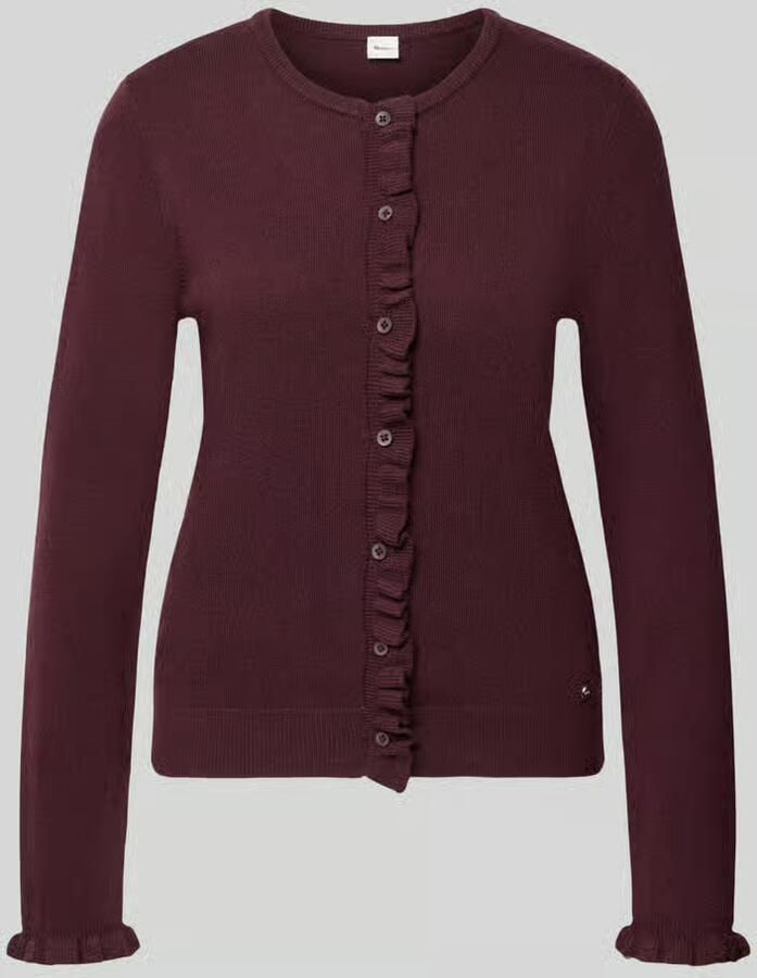 BRAX Slim fit gebreid jack van mix van scheerwol en kasjmier model 'ANN'