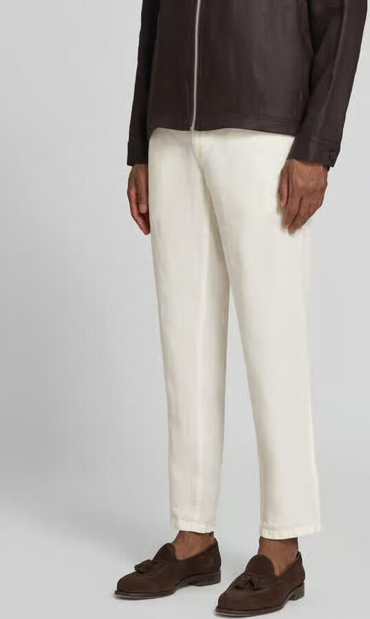 BRAX slim fit linnen broek van puur linnen model 'Fabio' - Foto 4