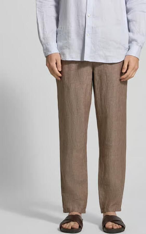 BRAX slim fit linnen broek van puur linnen model 'Fabio' - Foto 3