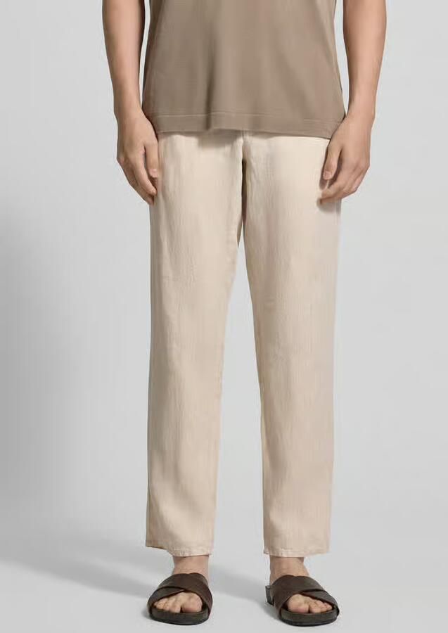 BRAX slim fit linnen broek van puur linnen model 'Fabio' - Foto 3