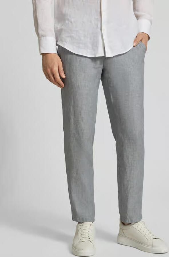 BRAX slim fit linnen broek van puur linnen model 'Fabio' - Foto 2