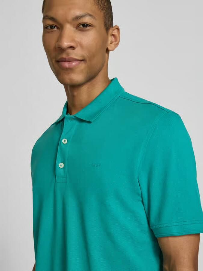 BRAX Slim fit Poloshirt van Katoenmix Model 'Pete'