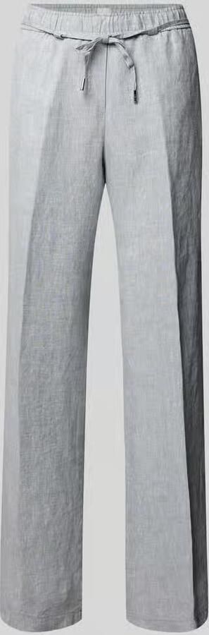 BRAX Straight leg linnen broek met strikceintuur model 'STYLE.FARINA'