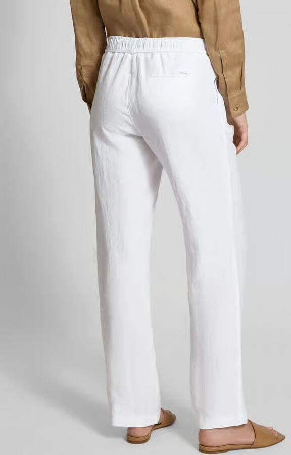 BRAX Straight leg linnen broek met strikceintuur model 'STYLE.FARINA'