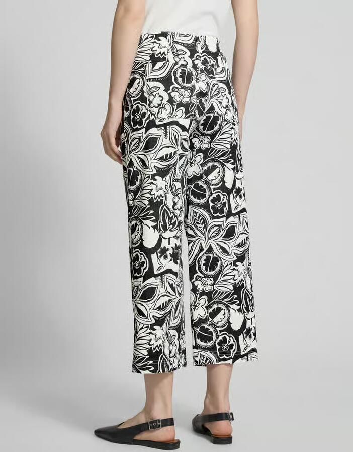 BRAX Straight leg linnen broek met verkort model