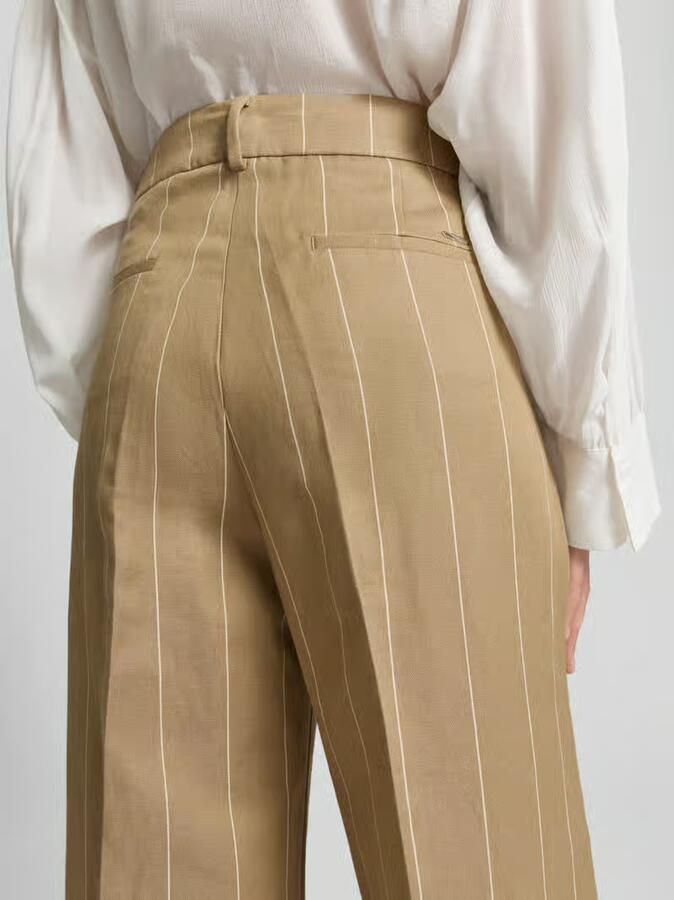 BRAX Wide leg broek van mix van katoen en linnen model 'MARLENE'