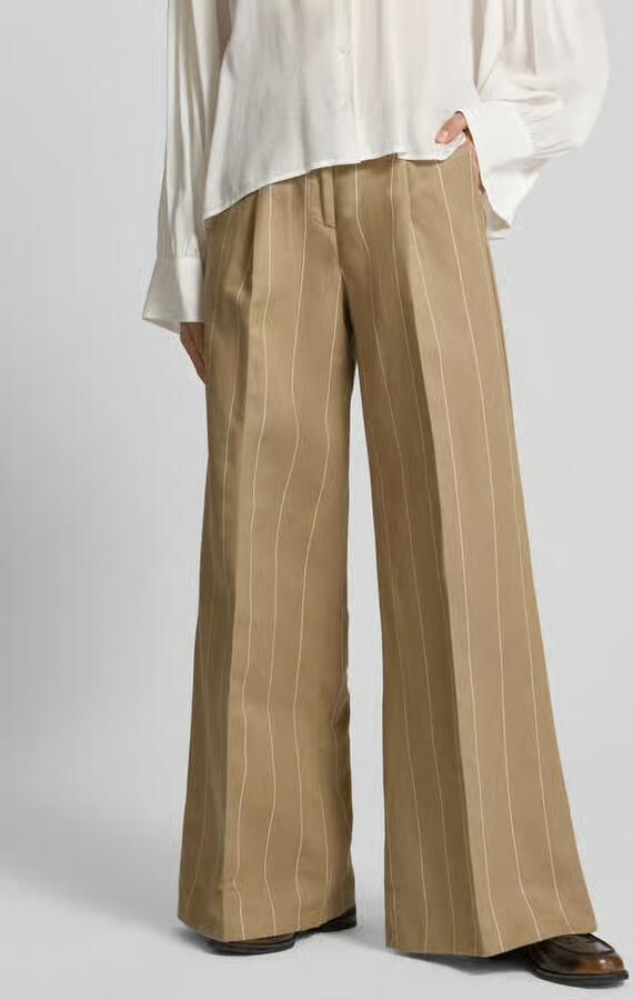BRAX Wide leg broek van mix van katoen en linnen model 'MARLENE' - Foto 3