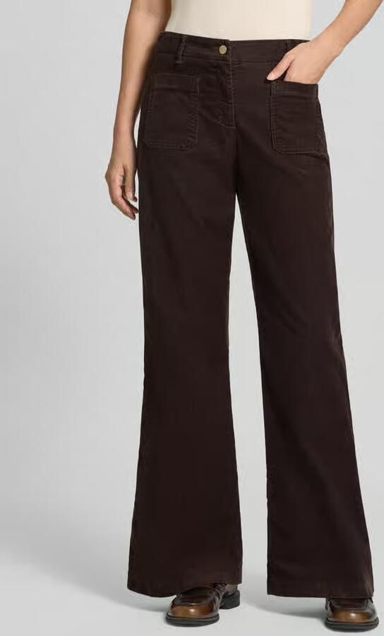 BRAX Wide leg corduroy broek van katoenmix model 'MAINE' - Foto 2