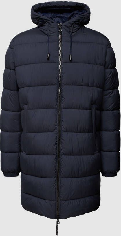 BRAX jack donkerblauw effen rits normale fit synthetisch