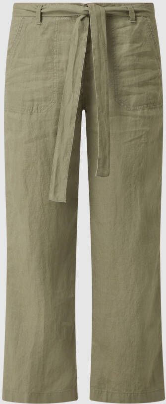 BRAX Wide leg linnen broek met verkort model 'Style. Maine'
