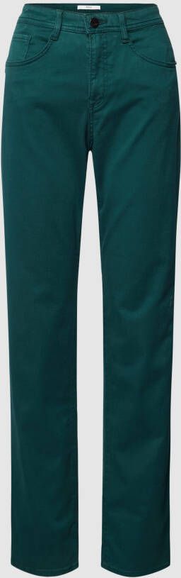 BRAX Carola Satijnen Katoenen Five-Pocket Broek Green Dames