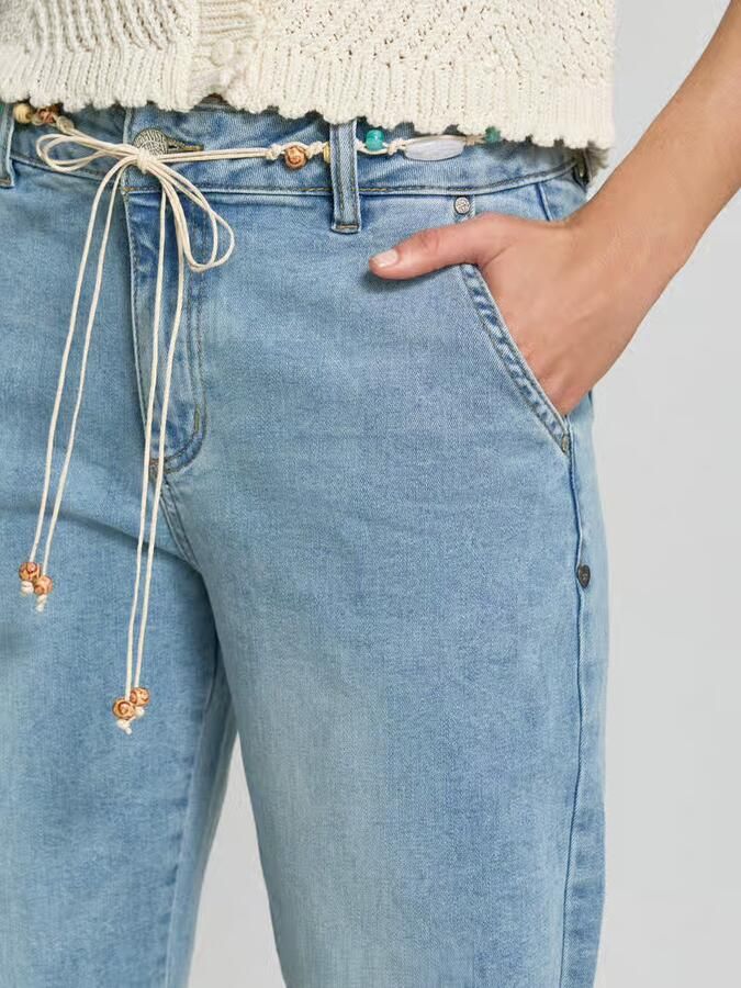Buena Vista barrel fit jeans met bindriem