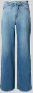 Buena Vista Barrel fit jeans met franjes en vetersluiting