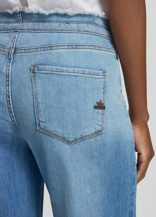 Buena Vista Barrel fit jeans met franjes en vetersluiting