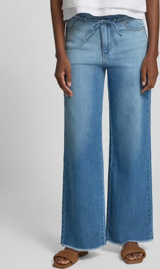 Buena Vista Barrel fit jeans met franjes en vetersluiting - Foto 3