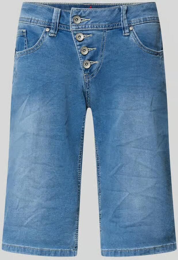 Buena Vista korte jeans met asymmetrische knoopsluiting model 'Malibu'