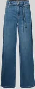 Buena Vista wide leg jeans met strikceintuur