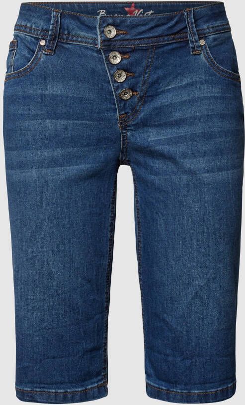 Buena Vista Korte jeans met labeldetails