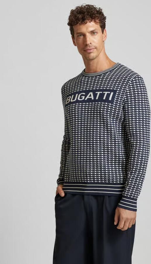 Bugatti Gebreide trui met aanwezig logo-print - Foto 4