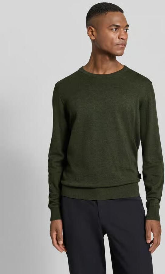 Bugatti Gebreide pullover met ribboorden - Foto 2