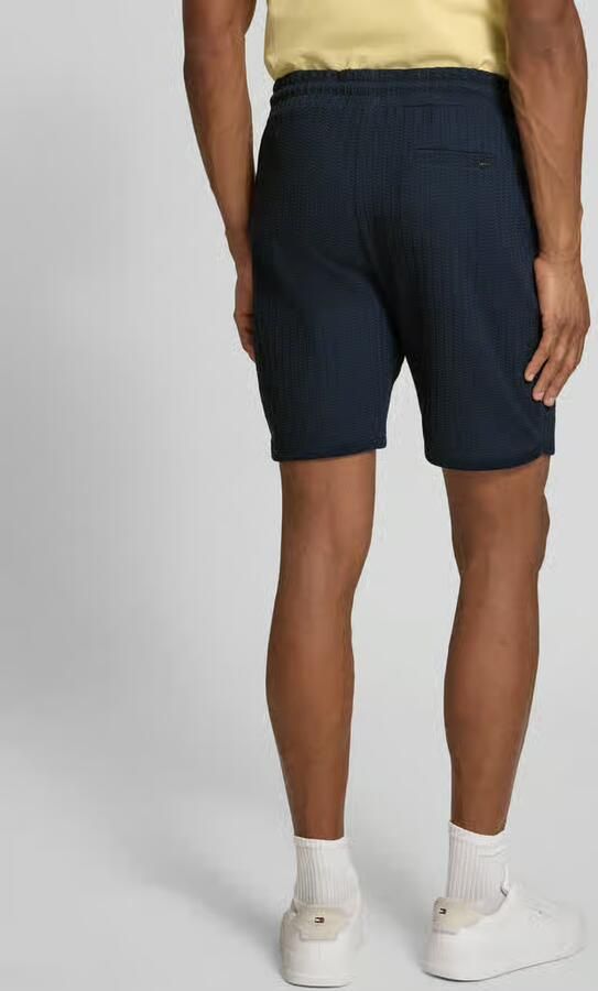 Bugatti Korte broek met structuurpatroon en elastische band - Foto 1